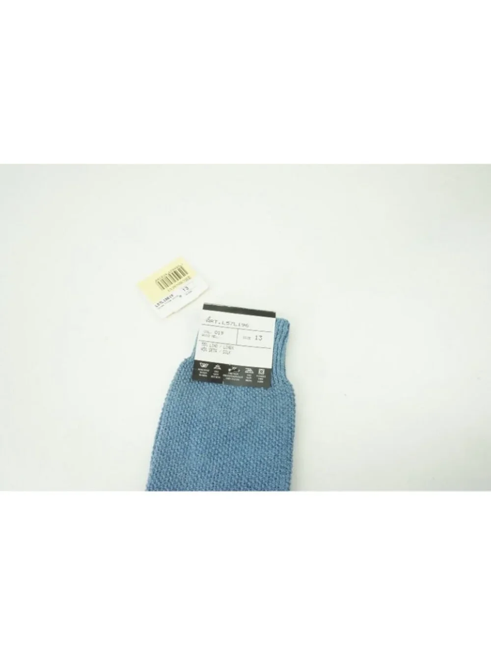 Rubinacci Sky Blue Silk Linen Long Dress Socks Sz 13 BRAND NEW
